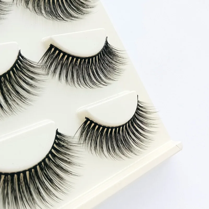 3 пары натуральных накладных ресниц искусственные 3D норковые тонкие мягкие