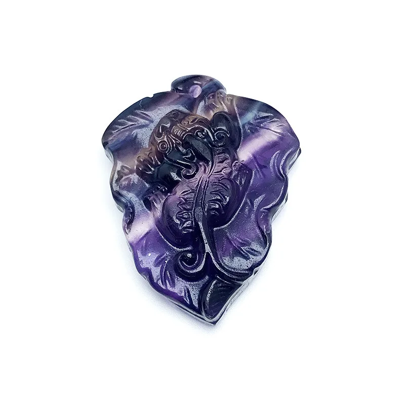 Подвеска в виде листьев флюорита для мужчин и женщин Очаровательное ожерелье из