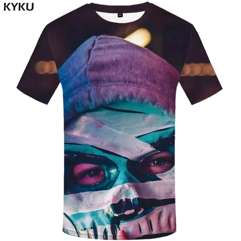 Мужская футболка с объемным черепом белая Повседневная цветами принтом в стиле