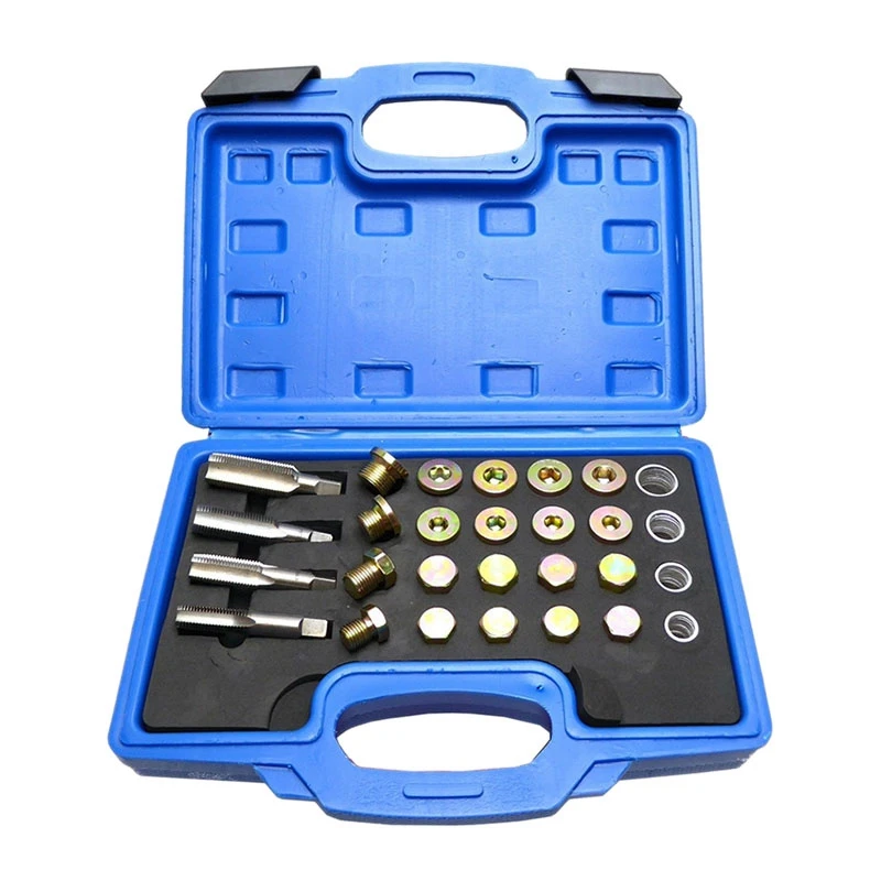 

64Pc Oil Pan Thread Repair Kit Sump Gearbox Drain Plug Tool Set M13 M15 M17 M20