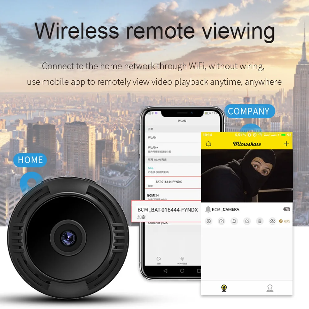 Мини-камера A9S Wi-Fi 1080P ночное видение обнаружение движения | Электроника