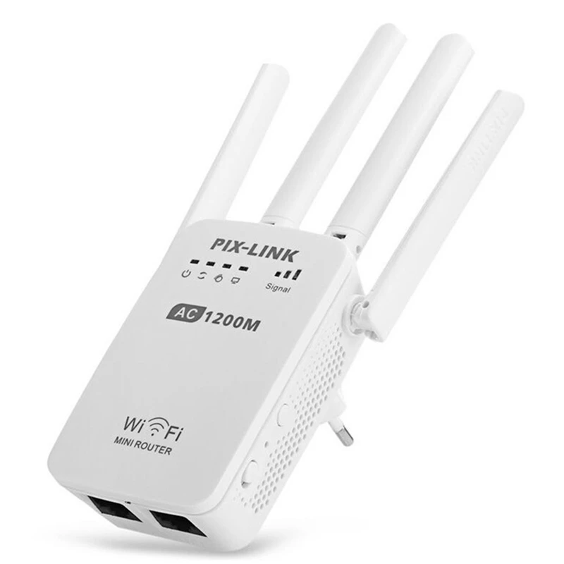 

1200Mbps Wireless Repeater, Signal Amplification Router Gigabit, Support 2.4GHz/5GHz Dual-Band WiFi, for Office UK Plug