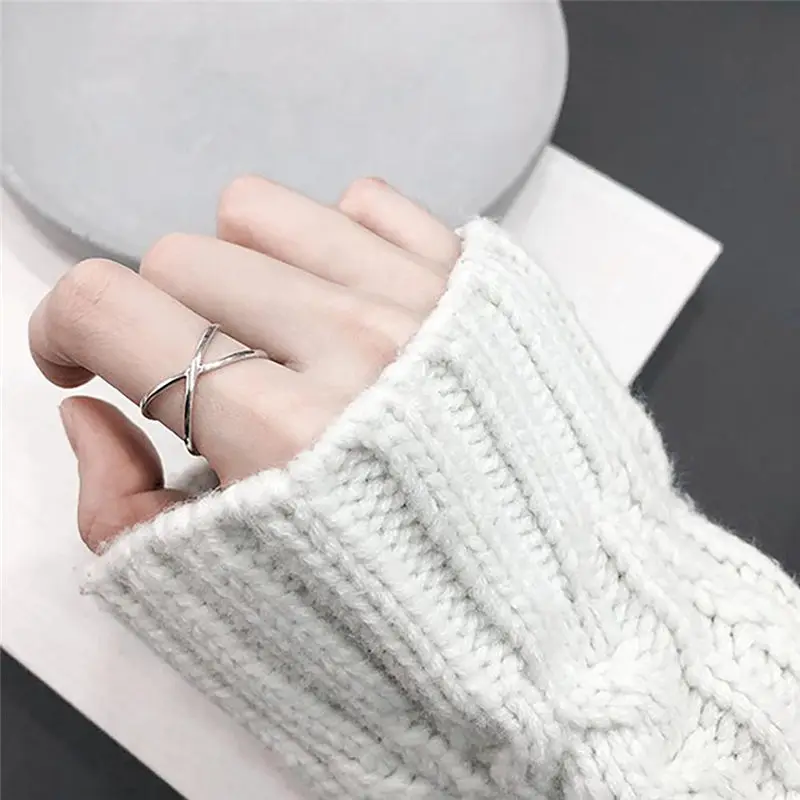 925 стерлингового серебра Творческий геометрические простые двойные кольца для