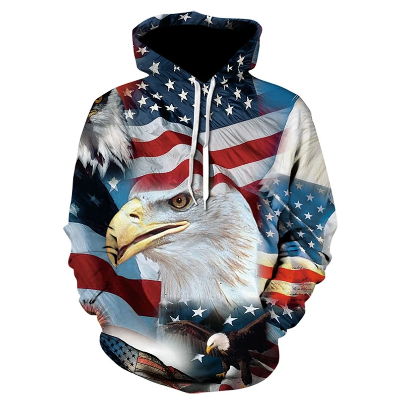 

Men/Women USA Flag Eagle 3D Hoodie Thin Pullover Cool Print Hooded Sweatshirt Hip Hop Hoodie Long Sleeve Men's Clothing