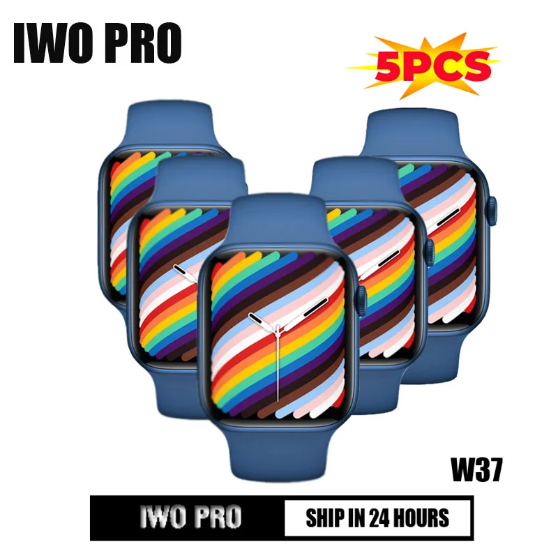 

5 шт. IWO PRO W37 Серия 7 2021 новые умные часы Bluetooth Вызов 1,75 дюймовый раздельный экран спортивные Смарт-часы для Huawei Xiaomi