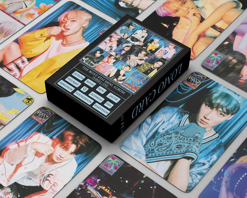 

55 Pcs/Lot 2021 KPOP THE BOYZ New Album THRILL-ING Card Sunwoo Lomo Card Poster Album PhotoCard Fans Gifts