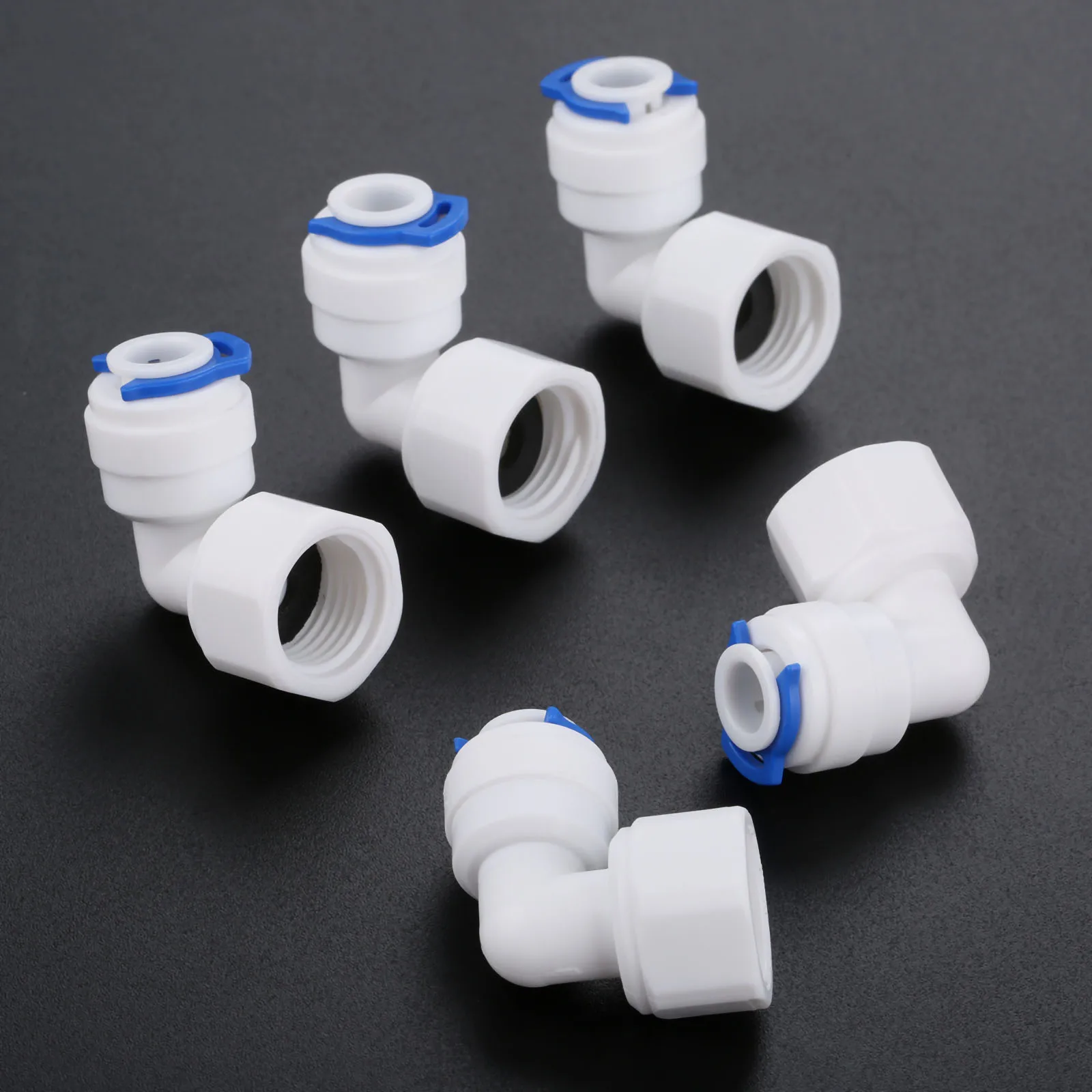 5 шт. RO водный фитинг локоть 1/4 &quot64 мм OD шланг 1/4&quot 1/2 &quot1/8&quot BSP Женская Резьбовая