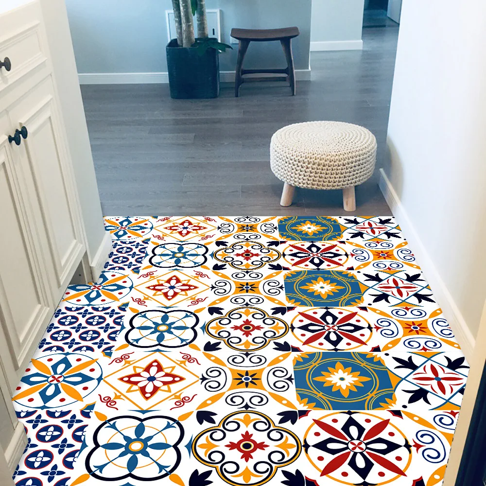 Красочный геометрический узор плитка наклейка домашняя комната декор пола