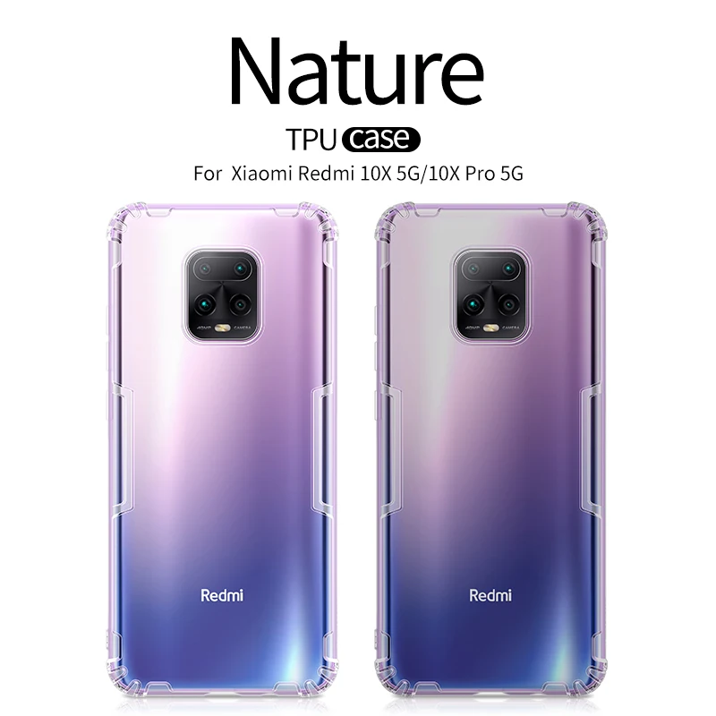 

Для Xiaomi Redmi 10X 5G чехол NILLKIN Nature прозрачный мягкий ТПУ чехол для Xiaomi Redmi 10X Pro 5G