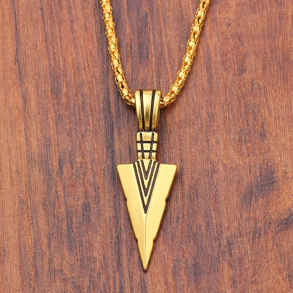 

Men's Design Matte Black Long Necklace with Arrow Pendant Jewelry Chain Hip Hop Punk Rock Christmas Halloween Fine Jewelry Gifts