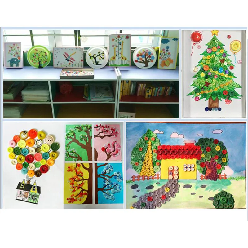 300 шт./лот средний размер разноцветные полимерные кнопки оптовая продажа ручная