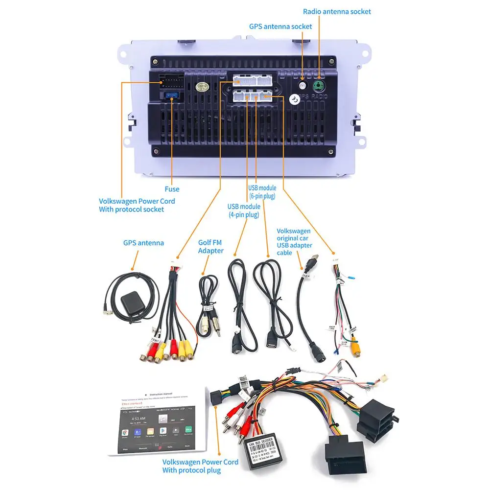9-дюймовый автомобильный GPS-навигатор Wi-Fi Bluetooth радиоприемник Android 8 1 16G HD сенсорный