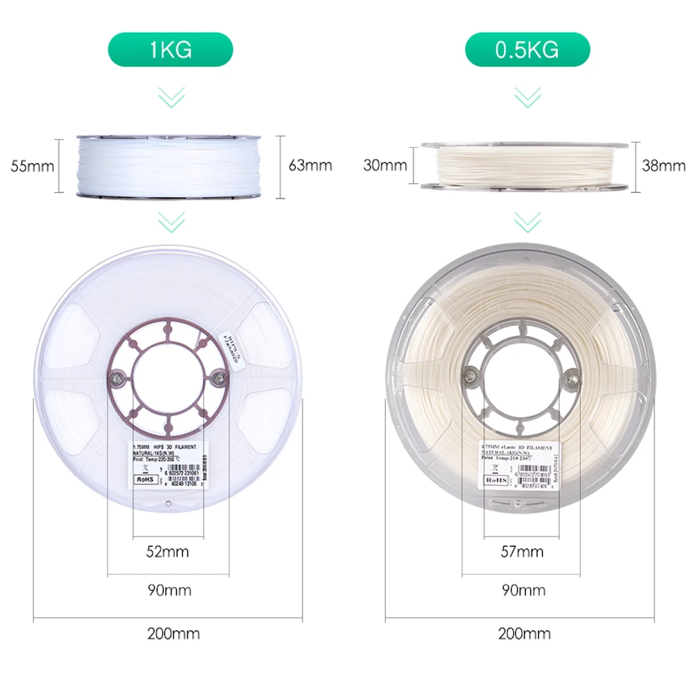 Пластиковый наполнитель eSun ABS/PLA/Plus 1 75 мм 0 5-1 кг/для 3D-принтера creality ender-3/pro/v2/anycubic/из
