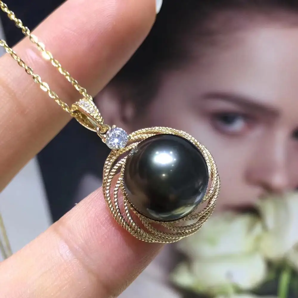 

Gorgeous 18K Yellow Gold Pendant Mountings Settings AU750 Jewelry Findings for Pearls Coral Agate Crystal Beads Stones
