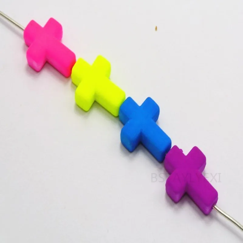 50 шт. смешанные матовые флуоресцентные Неоновые бусины акриловые перекрестные