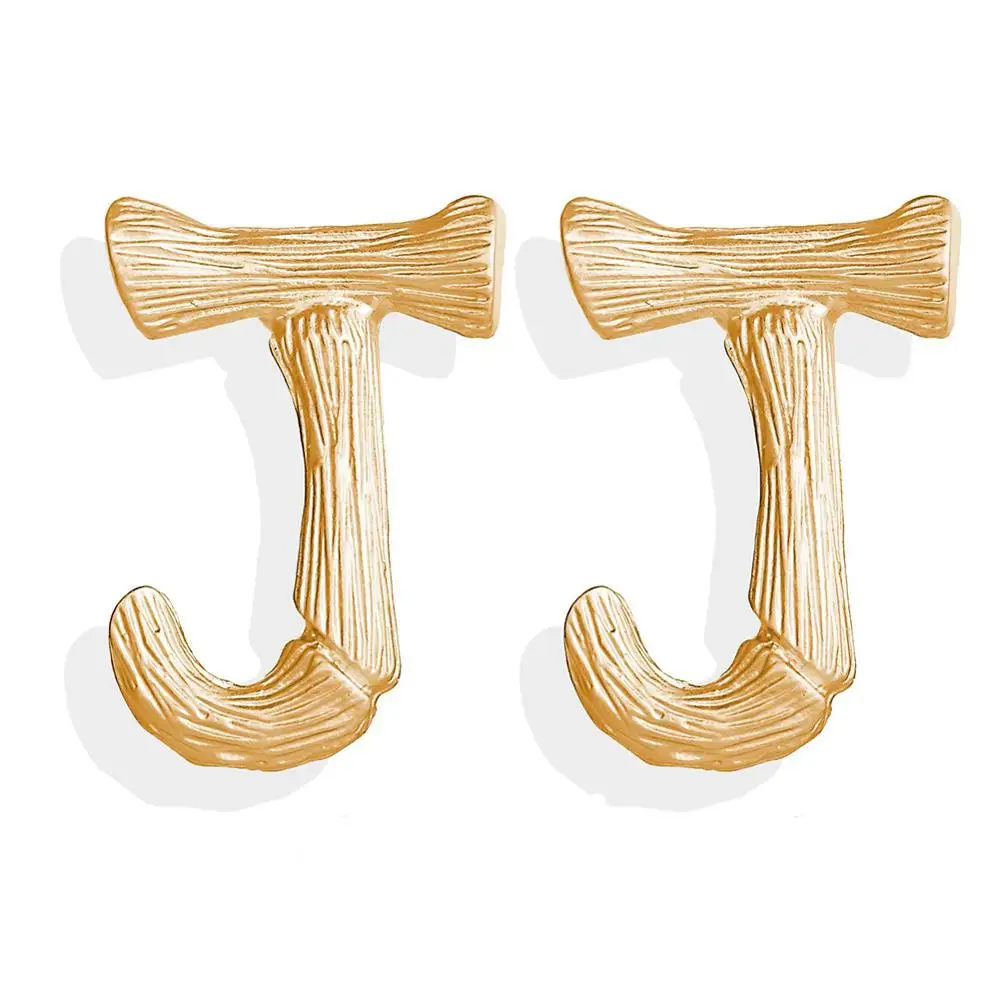 Новые модные золотые серьги гвоздики с надписью для женщин Винтажные буквами а