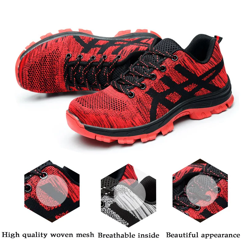 Дышащая рабочая обувь мужские небьющиеся сапоги со стальным носком безопасная