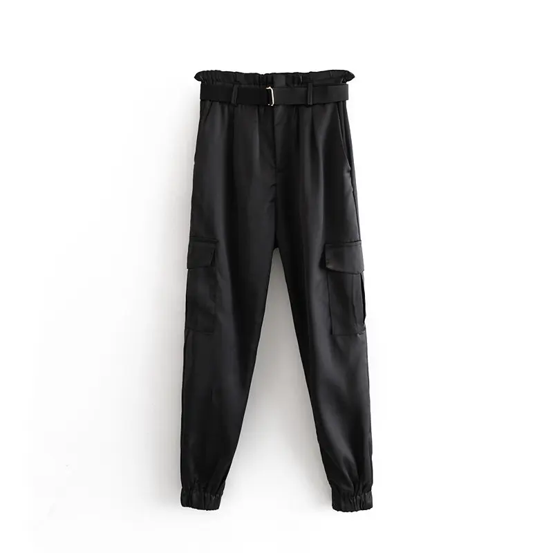 Стиль сафари женские высокие пояса повседневные Прямые Штаны осенние модные