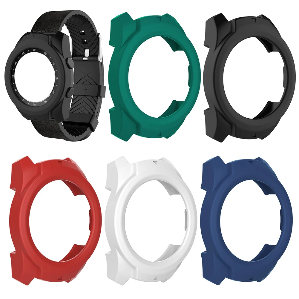 

New TPU Plating Soft Glass Screen Protector Case Cover Shell Edge Frame For Ticwatch Pro Smart Watch Protective Bumper