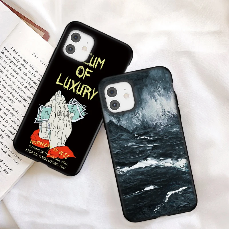Funny Cartoon Painting Phone Case For iPhone 12 Pro 7 8 Plus 13 14 11 Pro Max 13 12 Mini XS Max X XR SE20 Fashion Graffiti Cover