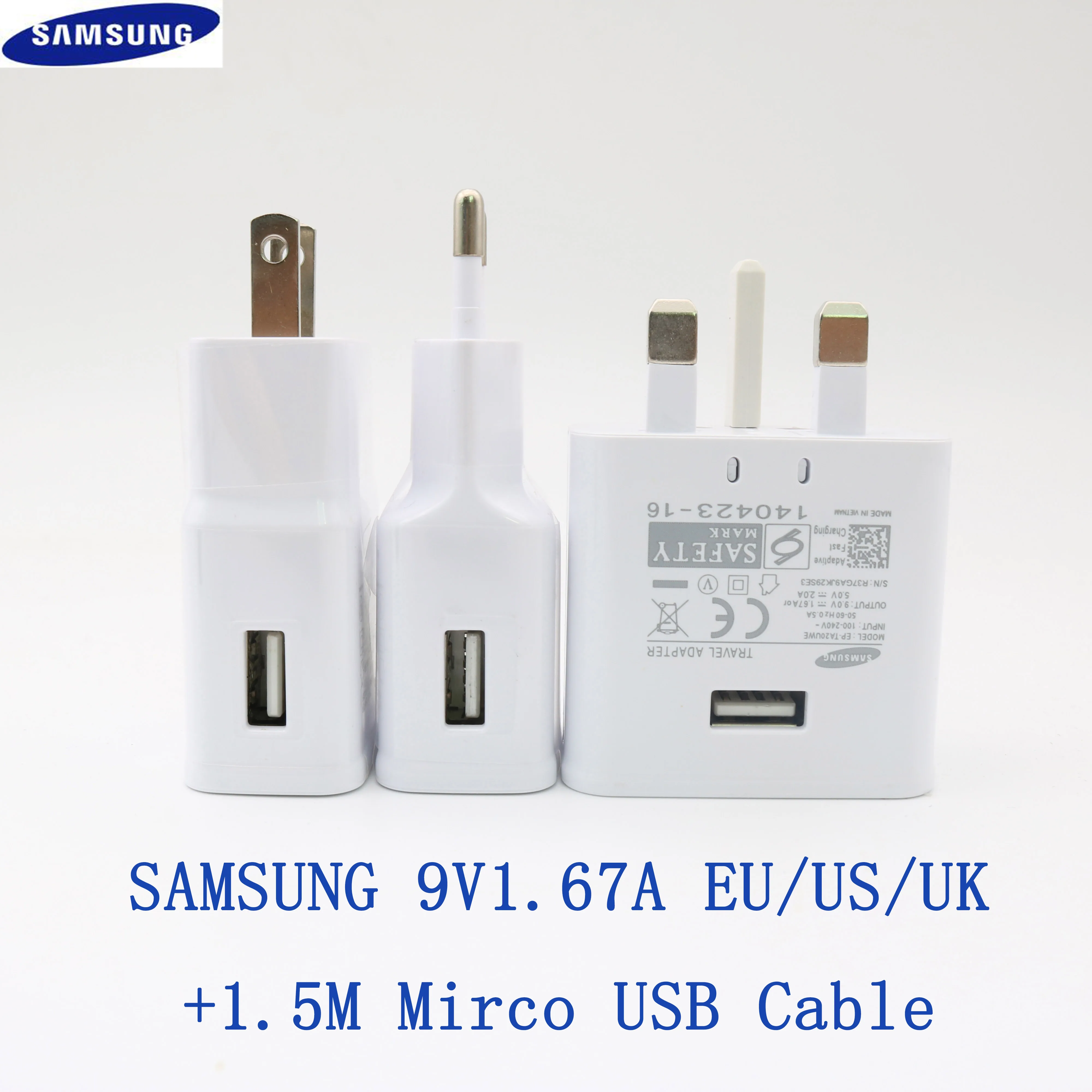 Оригинальное быстрое зарядное устройство Samsung S8 S9 plus 15 Вт 9 В 67 А 1 2 м USB кабель Mirco
