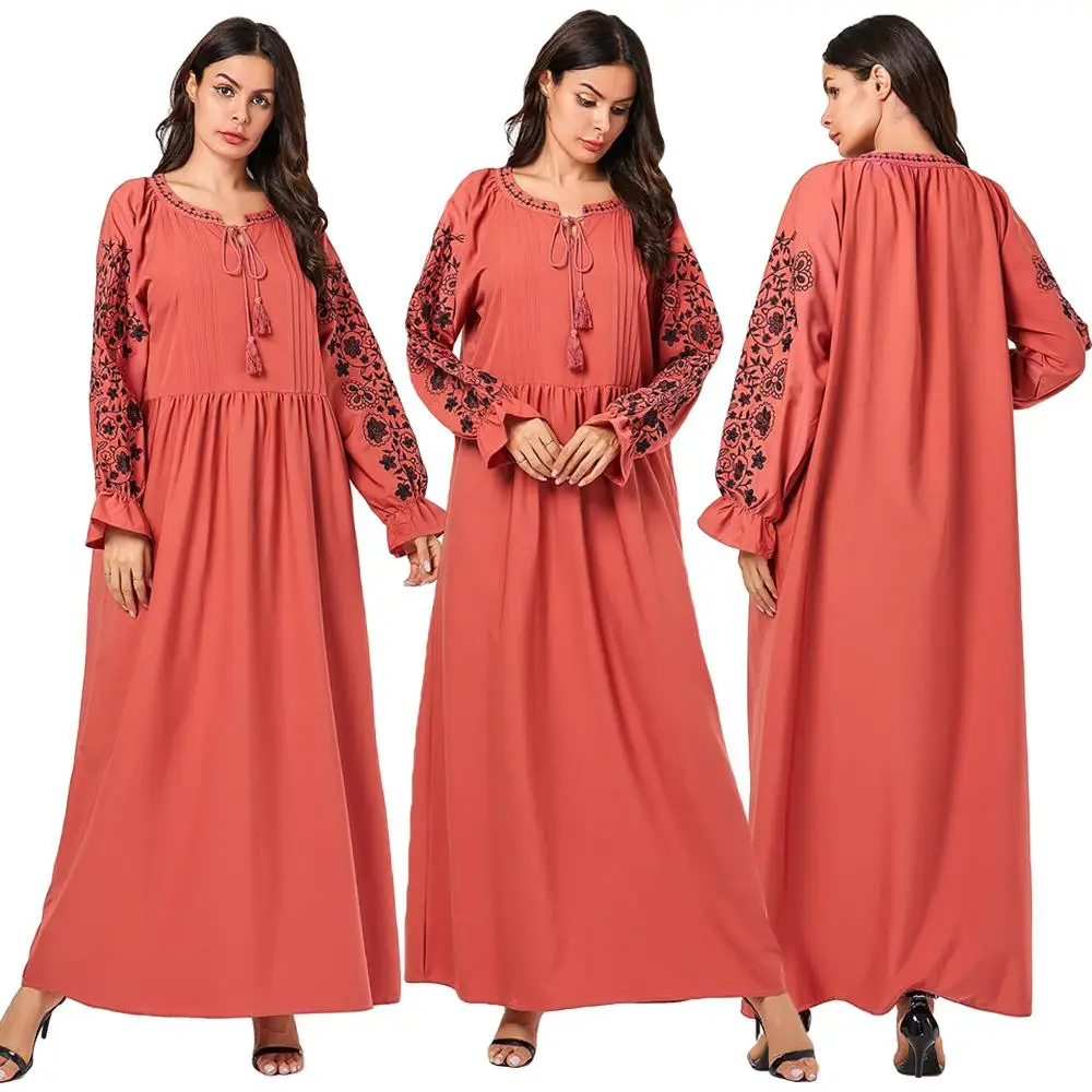 

Плюс размер Абая для мусульманских женщин с длинным рукавом платье исламское Макси коктейльное вечерние Jilbab халат Восточное вечернее плат...