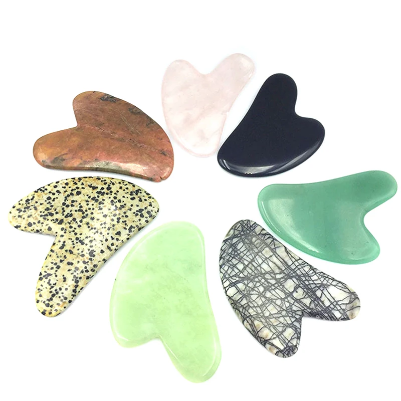 Массажная тарелка гуаша нефритовый массажер для лица шеи спины спа скребки