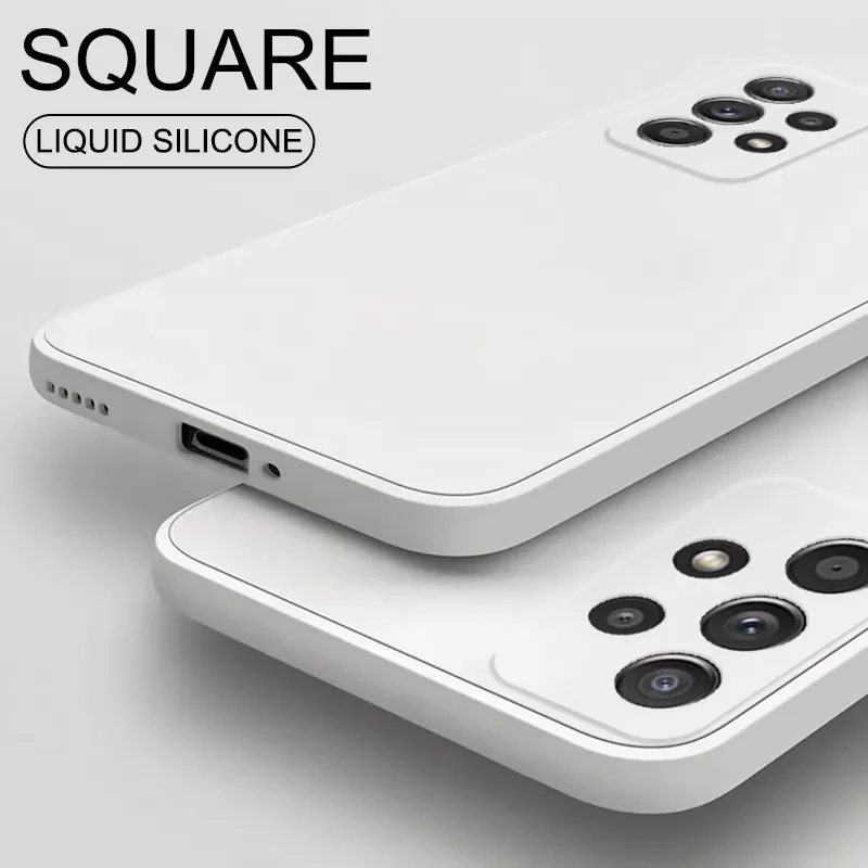 

Square Liquid Silicone Case For Samsung Galaxy A02S A12 A22 A32 A42 A52 A72 A82 A71 A51 A31 A21S A50S A30S Shockproof Soft Cover