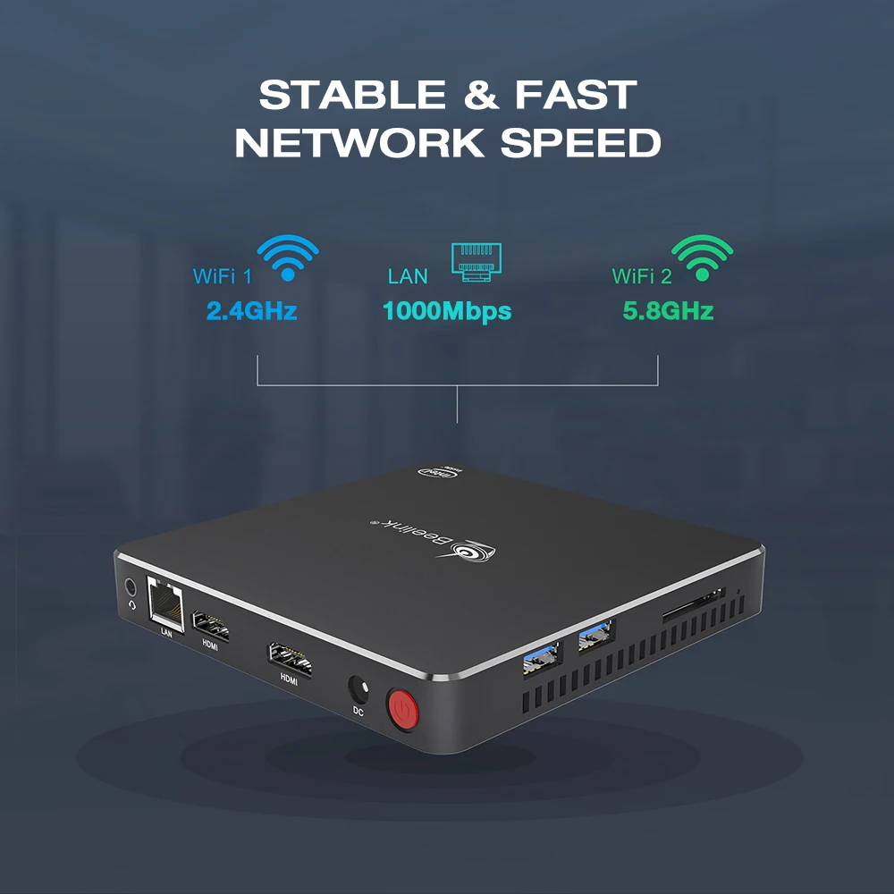 Ультратонкий мини-ПК Beelink Gemini T45 8 Гб LPDDR3 128/256/512 ГБ Intel Pentium N4200 Win10 2 4G + 5 8G WiFi BT4.0 с