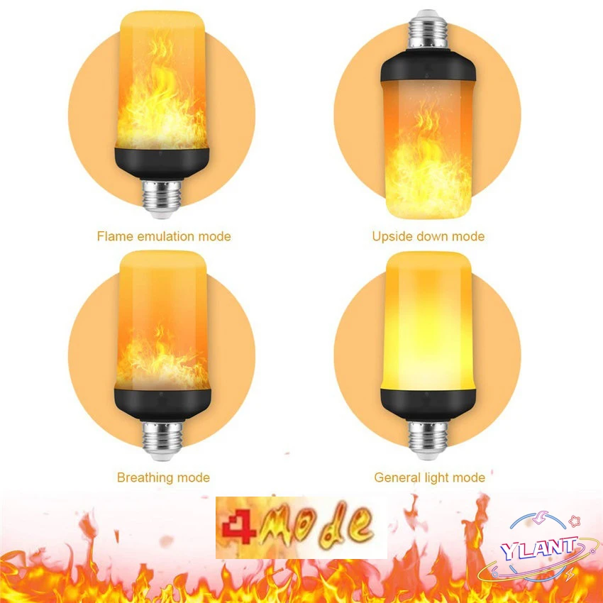 

2021 Flame Light Bulbs E27 Base LED Flame Effect Light Flickering Fire Lamp Bulbs, Indoor Outdoor Decorative Lights Garden Party