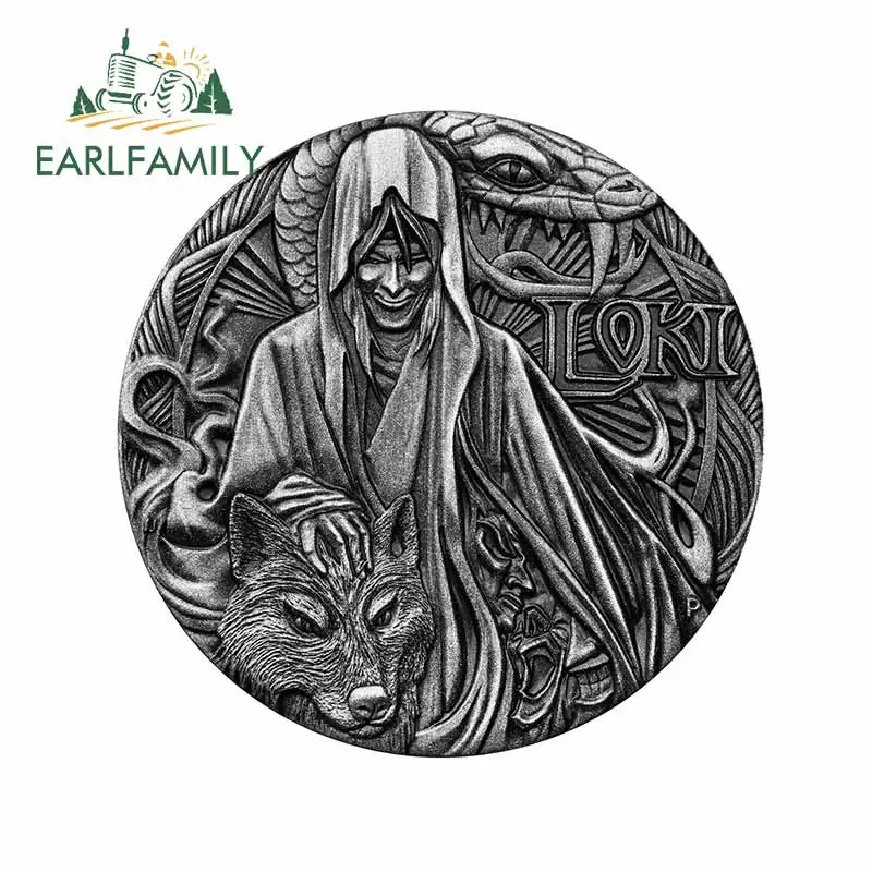 

EARLFAMILY 13cm x 12.9cm Mythological Masked Sculpture Car Stickers Motorcycle Cartoon Scratch-Proof Decal for Trunk Windshield