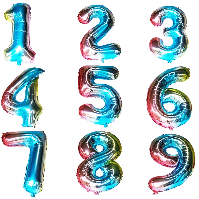 32 дюймовые/40 дюймовые алюминиевые воздушные шары из фольги в виде цифр цветные