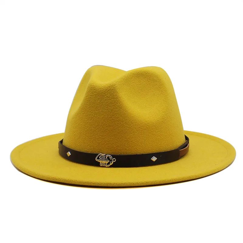 Шляпа с полями для женщин винтажная фетровая Федора стиль Трилби Черная/белая 19