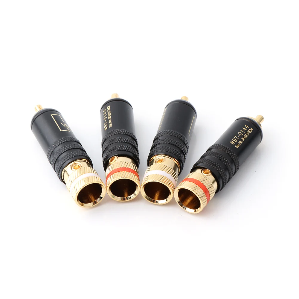 4 шт. WBT 0144 24k позолоченный RCA штекер HIFI аудио разъем|wbt rca|rca plug wbtrca wbt |
