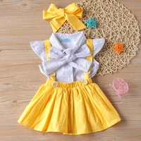 summer toddler topstrap dress 2pcs one year old newborn clothes set kids girls clothes outfits girl children clothes