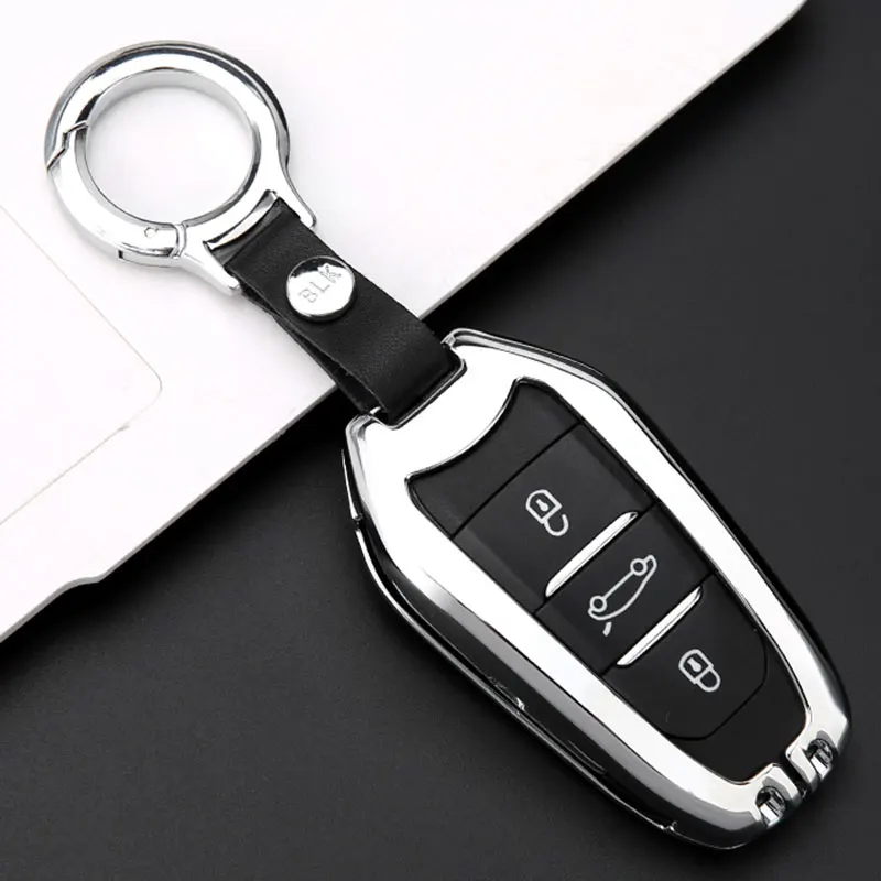 A-Silverround buckle Брелок для ключей из цинкового сплава, брелок для ключей Citroen C2 C3 C4 C5 C6 Aircross Picasso Xsara C-Elysee C-Quatre - Название цвета: A-Silverround buckle