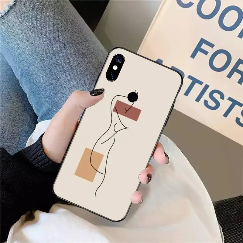 

Art Retro Abstract Geometry line Phone Case For Xiaomi Redmi note 7 8 9 t max3 s 10 pro lite