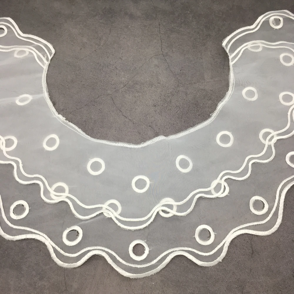 Сделай Сам H кружевной воротник Водорастворимая молочная шелковая вышивка