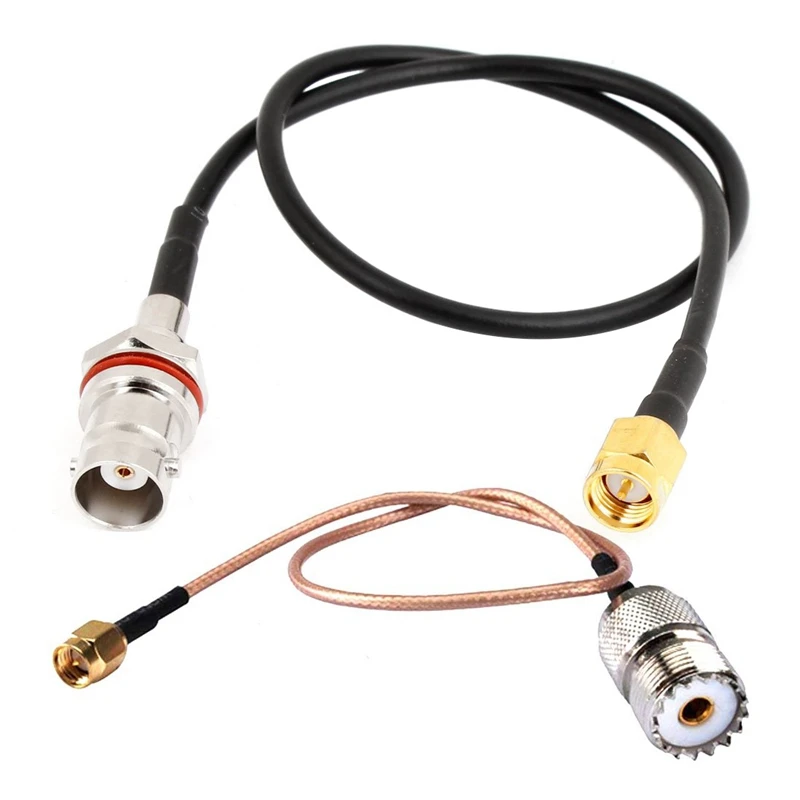 Портативный антенный кабель с разъемами SMA Male на UHF SO-239 Female и Plug BNC сетевой отрезом