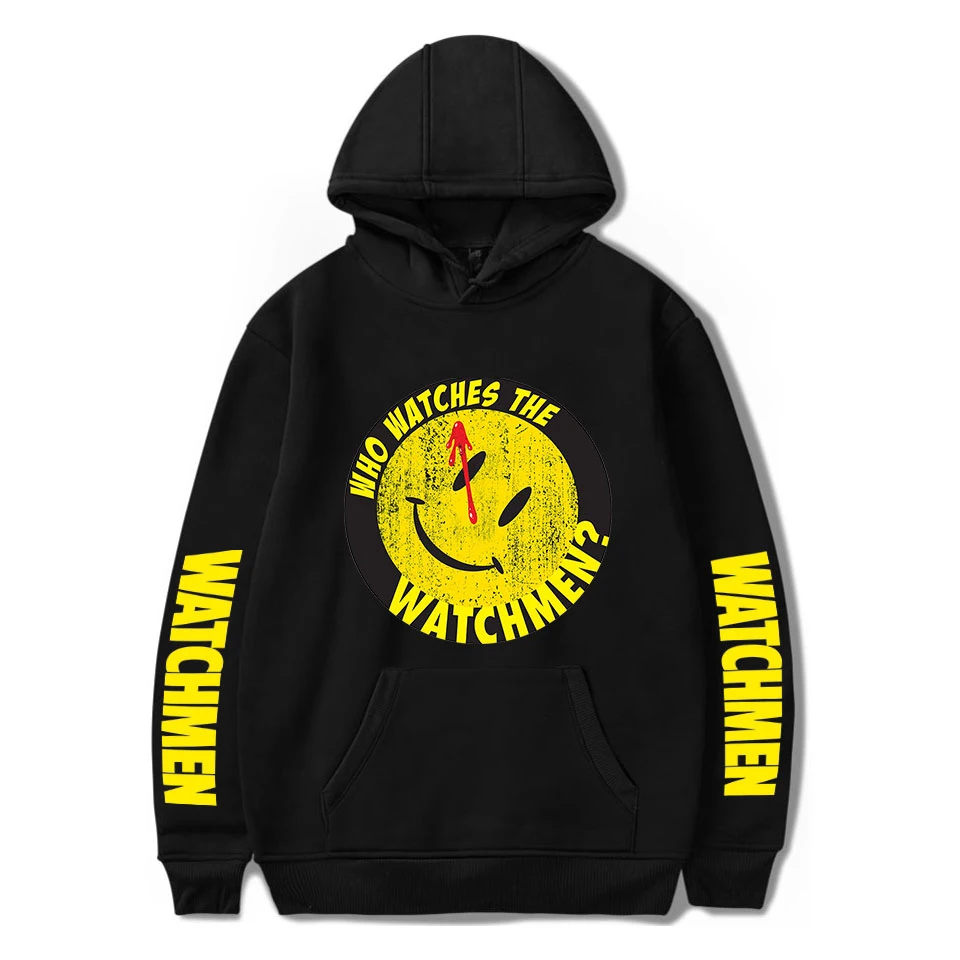 

New Smiling Face Hoodie Watchmen Sweatshirts Streetwear Hip Hop Fashion Hoodies Korean Vogue Loose Men Women Hoodie Pullover