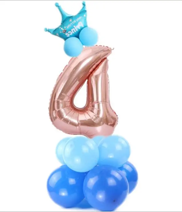 Rose gold blue 4 1 комплект 32 дюймов розовое золото номер воздушный шарик из фольги в форме цифры баллоны с гелием День рождения Свадьба Декор воздушные шары для праздника вечерние поставки - Цвет: Rose gold blue 4