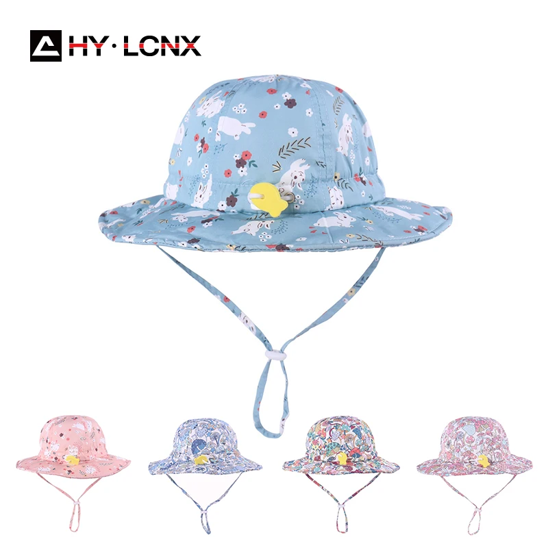 

Summer Cotton Kids Bucket Hat Breathable Cartoon Printed Boy Girl Outdoor Panama Hats Baby Bob Fisherman Cap Toddlers Sun Caps