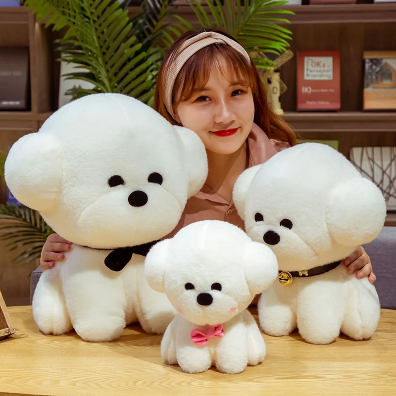 Bichon Frise щенок мягкая Строительная игрушка милая имитация домашних животных