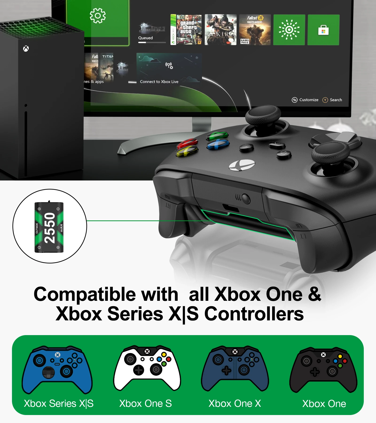 Зарядное устройство для контроллеров Xbox серии X/Xbox S зарядная док-станция One S/Xbox с 4