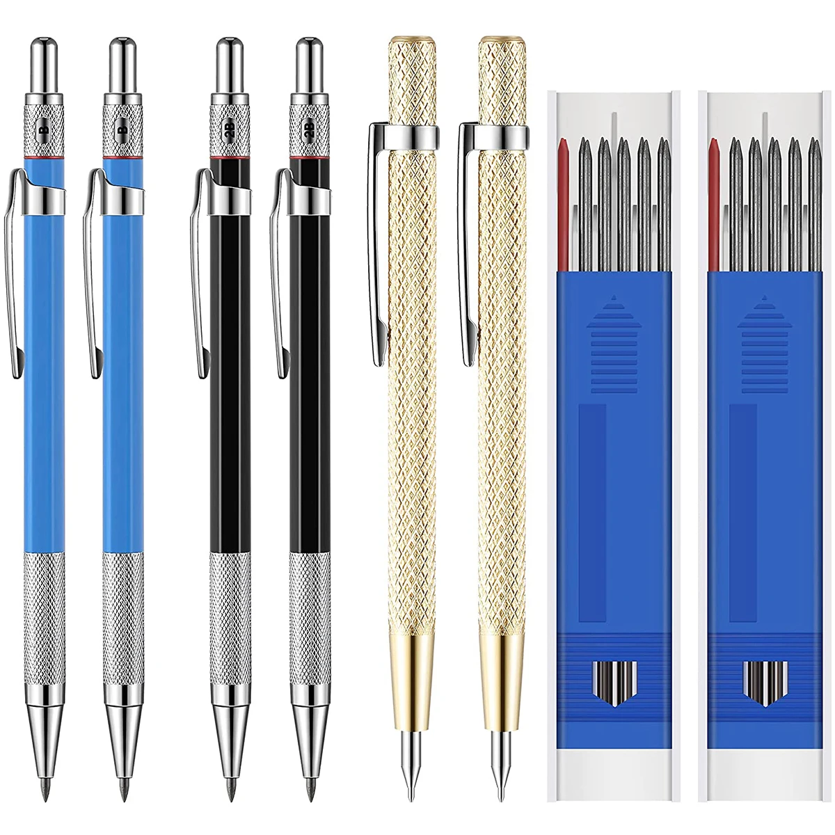 

Carpenter Scriber Marking Kit Solid Carpenter Pencil w/ 24 Refills Deep Hole Woodworking Mechanical Pencil Carbide Marking Pen