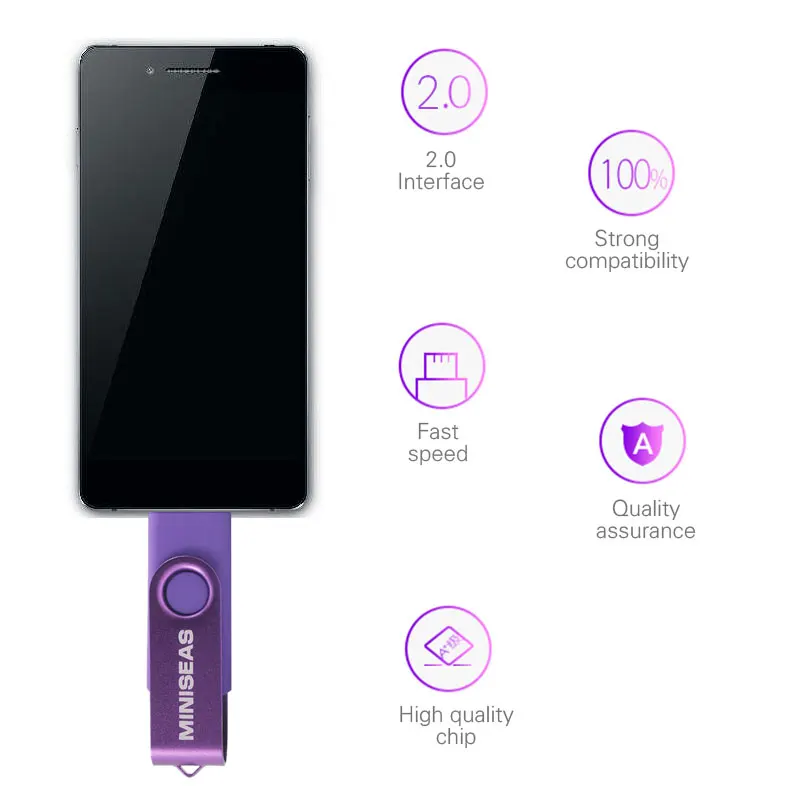 Miniseas Usb флеш накопитель 8 цветов вращение OTG для телефона 4 Гб 32 ГБ карта памяти