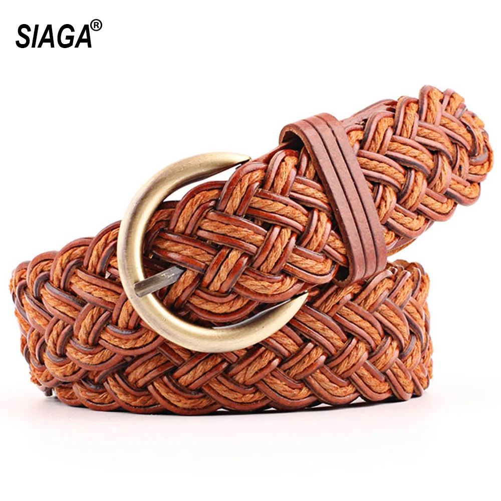 New Lady Leisure Belt PU Knitted Leather Fashion Pin Buckle Female Decorative Waist Belts for Women Accessories FCO221