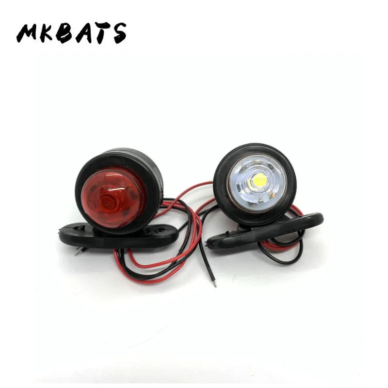 

2PCS Truck light 10v-30v special light signal light warning light side light double-sided red and white