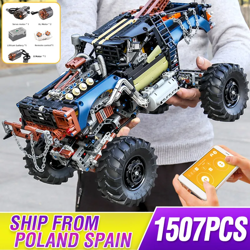 

MOULD KING 18006 APP высокотехнологичные игрушки для автомобиля, модель буксирного грузовика с электроприводом, строительные блоки, кирпичи для дет...