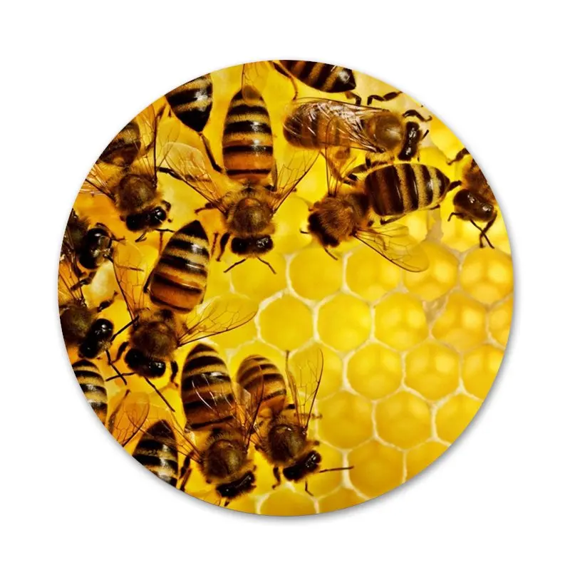 Золотой Honeycomb медоносной пчелы значок на булавке декоративные Броши